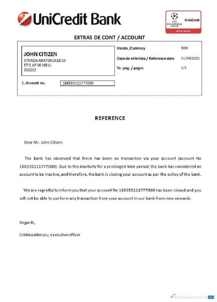 Download Romania UniCredit bank closure reference Photoshop template